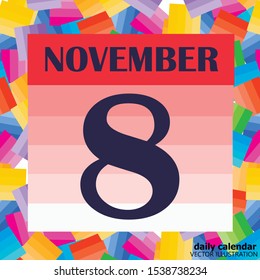 November 8 icon. For planning important day. Banner for holidays and special days. Vector Illustration.