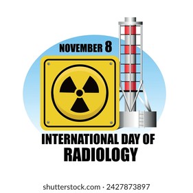November 8 International day of radiology poster. Vector illustration