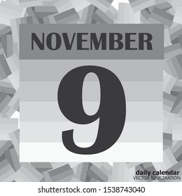 November 9 icon. For planning important day. Banner for holidays and special days. Vector Illustration.