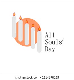 November All Souls Day Type Vector Illustration  With Candle And Candlelight Icon. Premium And Luxury Design Template. 
Suitable For Poster, Banners, Campaign And Greeting Card. White Background