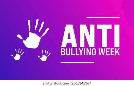 November is Anti-Bullying Week. Holiday concept. suitable for placard, background,Greeting Card, Poster design template with text inscription, standard Social Media Post.