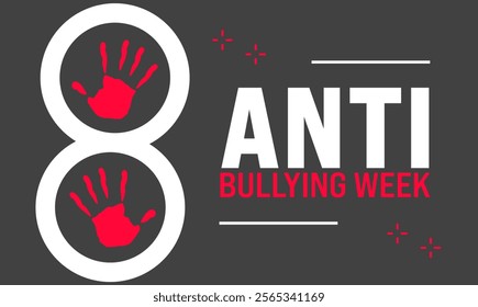 November is Anti-Bullying Week. Holiday concept. suitable for placard, background,Greeting Card, Poster design template with text inscription, standard Social Media Post.