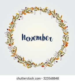 November  - Autumn / Fall illustration - vector background eps10