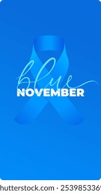 November blue gradient blue ribbon