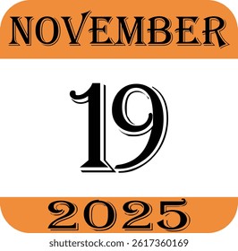 November calendar 2025 icon.Simple design for business, print media, advertisement.Calendar Event schedule date icon on white background.Agenda plan, nov month schedule calendar and Time planner.