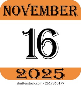 November calendar 2025 icon.Simple design for business, print media, advertisement.Calendar Event schedule date icon on white background.Agenda plan, nov month schedule calendar and Time planner.