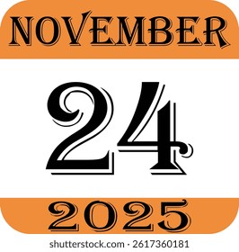 November calendar 2025 icon.Simple design for business, print media, advertisement.Calendar Event schedule date icon on white background.Agenda plan, nov month schedule calendar and Time planner.