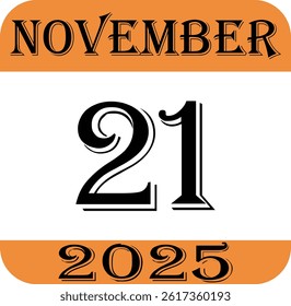 November calendar 2025 icon.Simple design for business, print media, advertisement.Calendar Event schedule date icon on white background.Agenda plan, nov month schedule calendar and Time planner.
