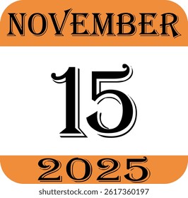 November calendar 2025 icon.Simple design for business, print media, advertisement.Calendar Event schedule date icon on white background.Agenda plan, nov month schedule calendar and Time planner.
