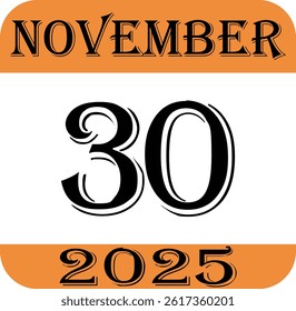 November calendar 2025 icon.Simple design for business, print media, advertisement.Calendar Event schedule date icon on white background.Agenda plan, nov month schedule calendar and Time planner.