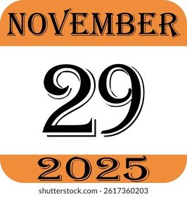 November calendar 2025 icon.Simple design for business, print media, advertisement.Calendar Event schedule date icon on white background.Agenda plan, nov month schedule calendar and Time planner.