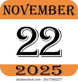 November calendar 2025 icon.Simple design for business, print media, advertisement.Calendar Event schedule date icon on white background.Agenda plan, nov month schedule calendar and Time planner.