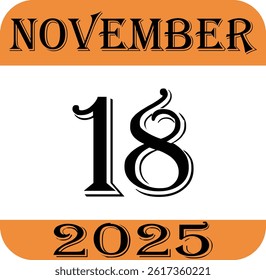 November calendar 2025 icon.Simple design for business, print media, advertisement.Calendar Event schedule date icon on white background.Agenda plan, nov month schedule calendar and Time planner.
