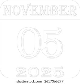 November calendar 2025 line art icon.Simple design for business,print media,advertisement.Calendar Event schedule date icon on white background.Agenda plan,nov month schedule calendar and Time planner