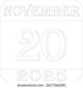 November calendar 2025 line art icon.Simple design for business,print media,advertisement.Calendar Event schedule date icon on white background.Agenda plan,nov month schedule calendar and Time planner