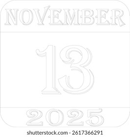 November calendar 2025 line art icon.Simple design for business,print media,advertisement.Calendar Event schedule date icon on white background.Agenda plan,nov month schedule calendar and Time planner