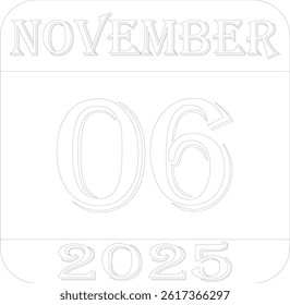 November calendar 2025 line art icon.Simple design for business,print media,advertisement.Calendar Event schedule date icon on white background.Agenda plan,nov month schedule calendar and Time planner