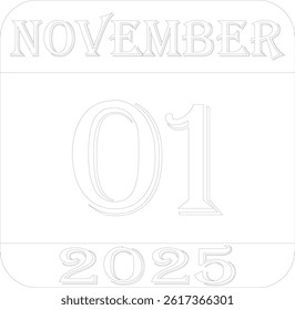 November calendar 2025 line art icon.Simple design for business,print media,advertisement.Calendar Event schedule date icon on white background.Agenda plan,nov month schedule calendar and Time planner