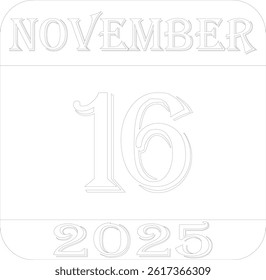November calendar 2025 line art icon.Simple design for business,print media,advertisement.Calendar Event schedule date icon on white background.Agenda plan,nov month schedule calendar and Time planner