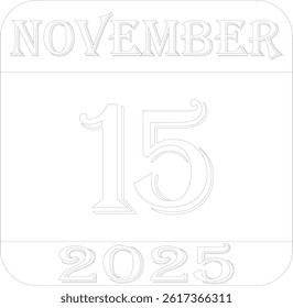 November calendar 2025 line art icon.Simple design for business,print media,advertisement.Calendar Event schedule date icon on white background.Agenda plan,nov month schedule calendar and Time planner