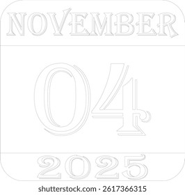 November calendar 2025 line art icon.Simple design for business,print media,advertisement.Calendar Event schedule date icon on white background.Agenda plan,nov month schedule calendar and Time planner