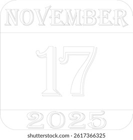 November calendar 2025 line art icon.Simple design for business,print media,advertisement.Calendar Event schedule date icon on white background.Agenda plan,nov month schedule calendar and Time planner