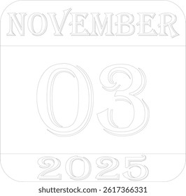 November calendar 2025 line art icon.Simple design for business,print media,advertisement.Calendar Event schedule date icon on white background.Agenda plan,nov month schedule calendar and Time planner