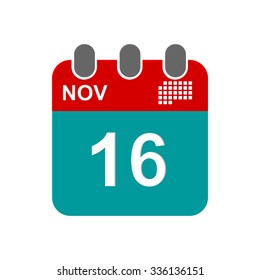 November calendar icon, flat design - vector illustration