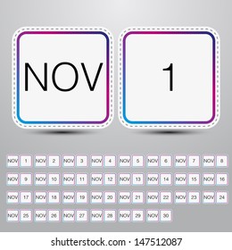 November Calendar icon simple design