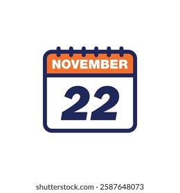 November Calendar Icon Vector Template