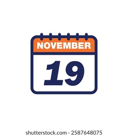 November Calendar Icon Vector Template