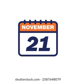 November Calendar Icon Vector Template