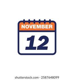 November Calendar Icon Vector Template