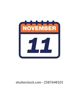 November Calendar Icon Vector Template