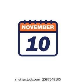 November Calendar Icon Vector Template