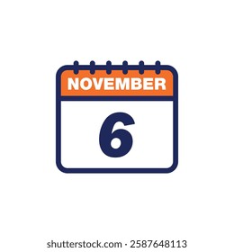 November Calendar Icon Vector Template