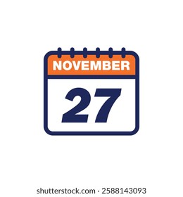 November Calendar Icon Vector Template