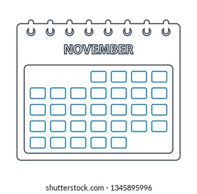 November Calendar line Icon. Editable vector EPS.