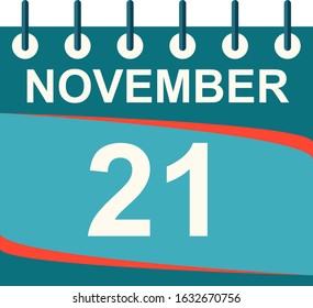 November calendar per day / vector/ 21 November