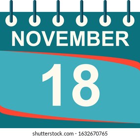 November calendar per day / vector/ 18 November