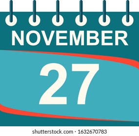November calendar per day / vector/ 27 November