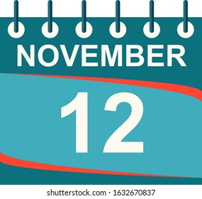 November calendar per day / vector/ 12 November