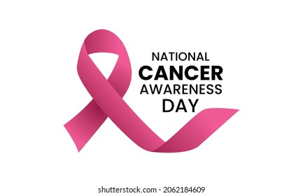 November cancer day, Realistic pink ribbon, national cancer awareness day