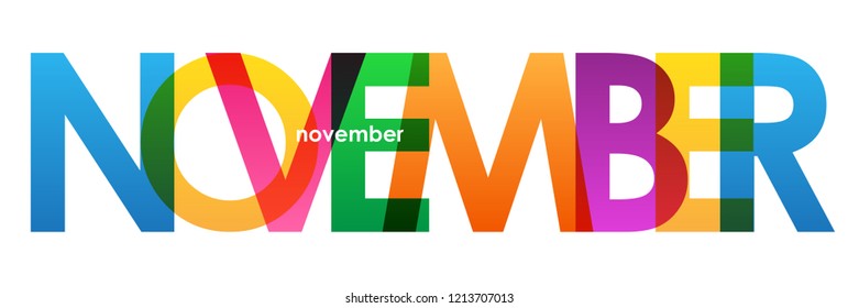 NOVEMBER colorful letters banner