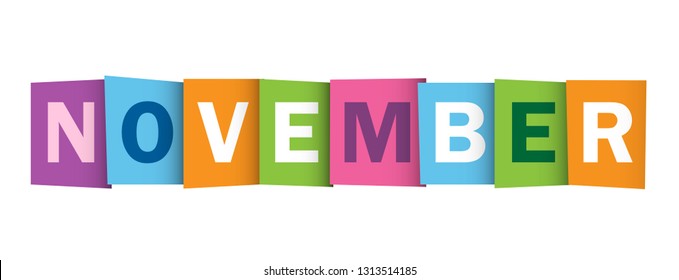 NOVEMBER colorful typography banner