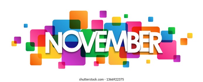 NOVEMBER colorful typography banner