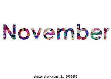 november. Colorful typography text banner. Vector the word november