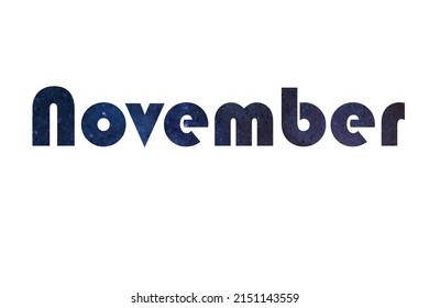 november. Colorful typography text banner. Vector the word november