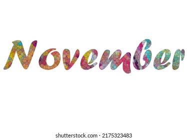 november. Colorful typography text banner. Vector the word november
