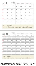 November & December  2017 -planning calendar / Calendar to schedule monthly - March & April 2017